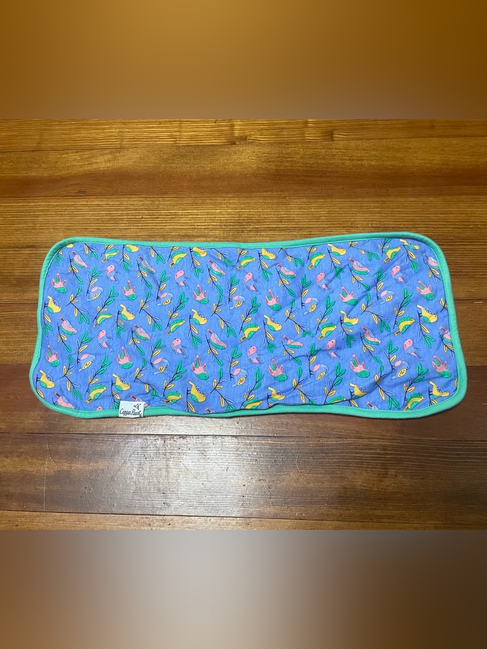 Copper Pearl Burp Cloth in Birdie